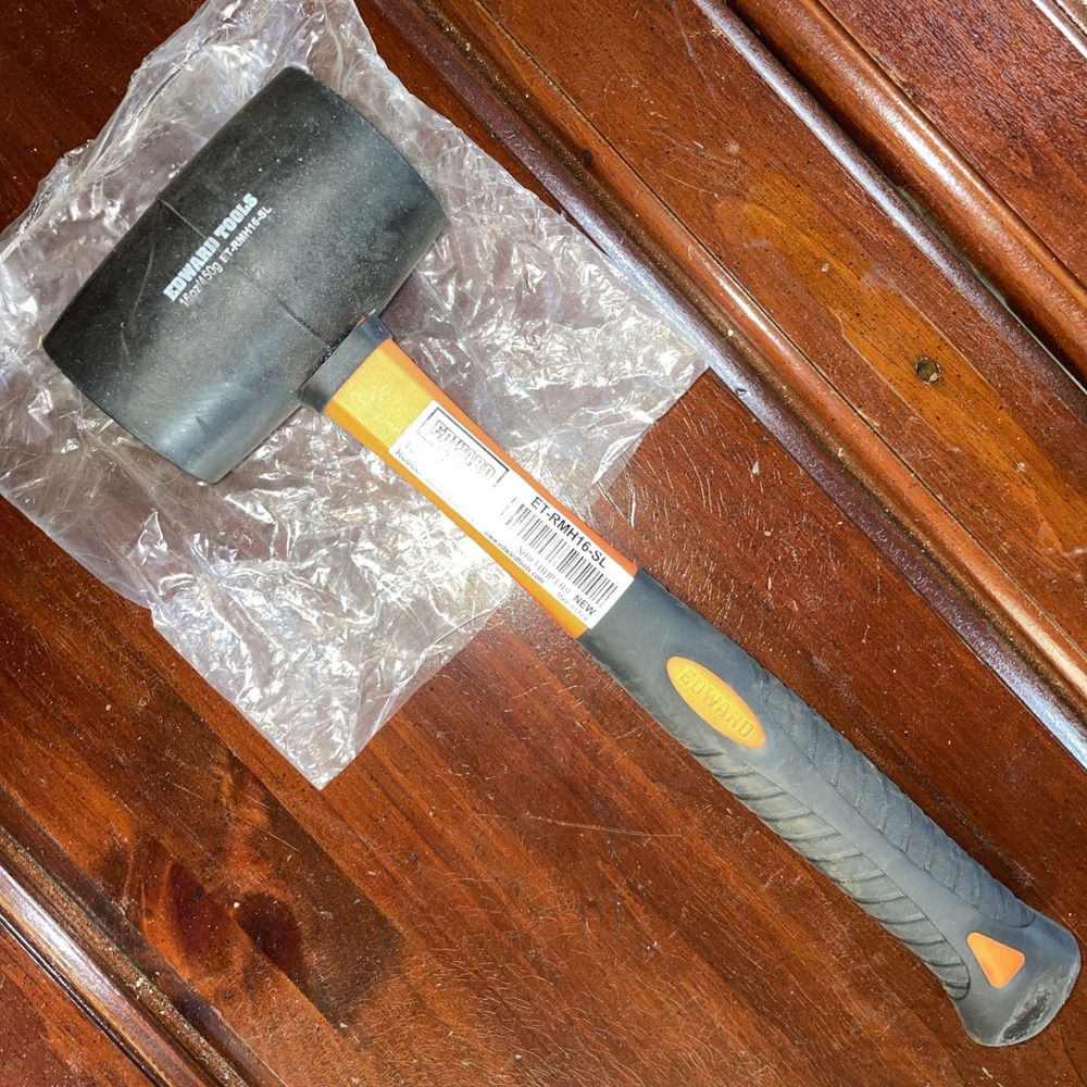 Edward‎ Tools Rubber Mallet Hammer 16 oz - Durable Eco-friendly Rubber Hammer